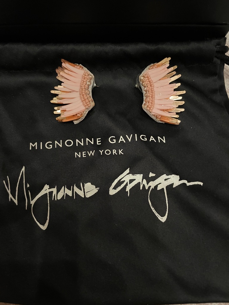Mignonne Gavigan Pink And Gold Wing Stud Earrings 75$
